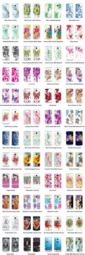 For LG GD570 Dlite T Mobile Phone Red Flowers Blue Decal Sticker 
