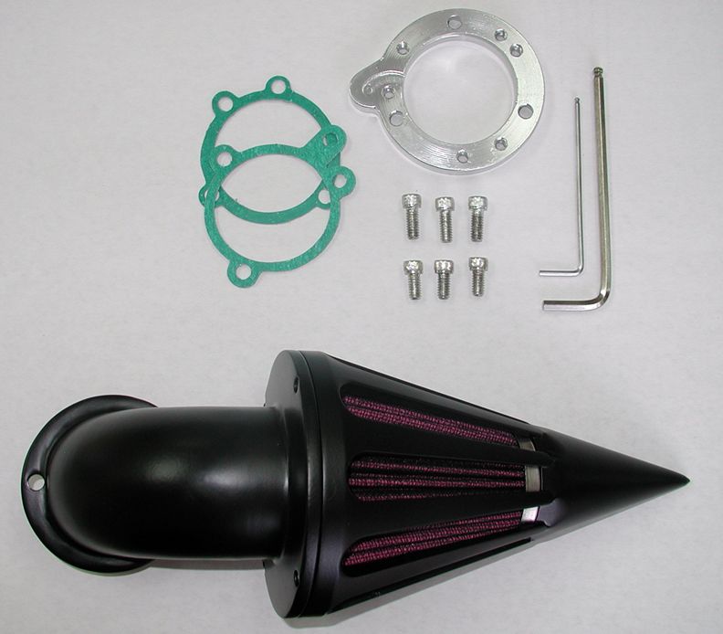 Style Spike Spear Air Filter Intake   Black Powder Coat