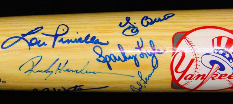 10 YANKEES LEGENDS SIGNED BASEBALL BAT JSA YOGI BERRA  