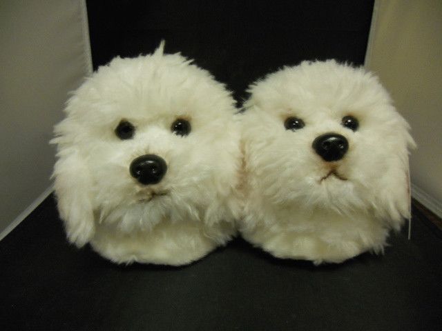 Bichon Frise Slippers Revolving Head (Child Size)  