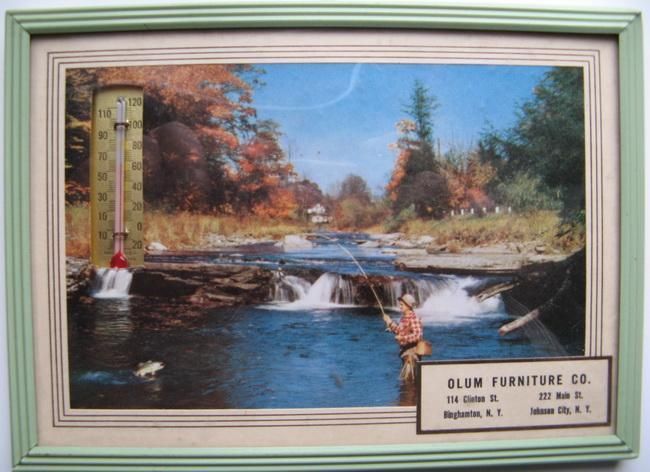 Olum Furniture Co. Binghamton & Johnson Cit Thermometer  