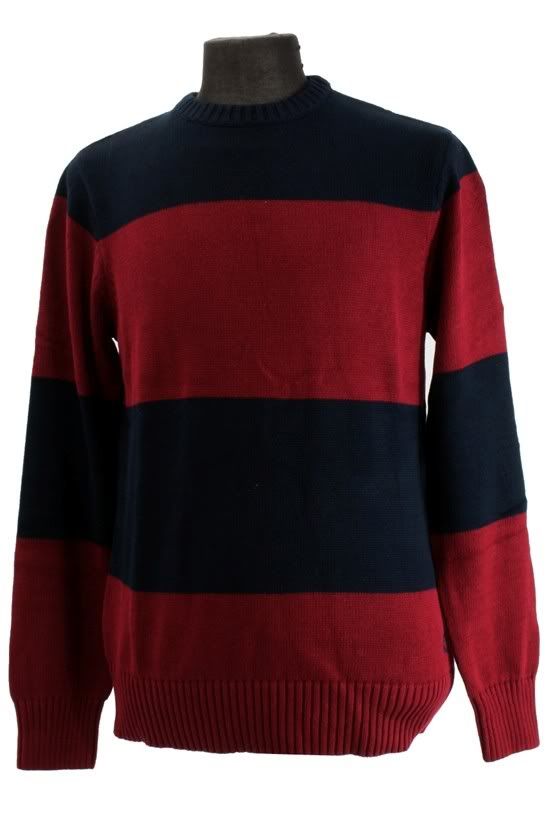   Neck Sweater 100% Cotton Long Sleeve Logo Stripe Design 1S3201  