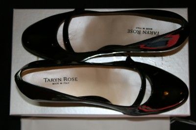 TARYN ROSE NEW PATENT BLACK PUMP LETI ITALY SALE  