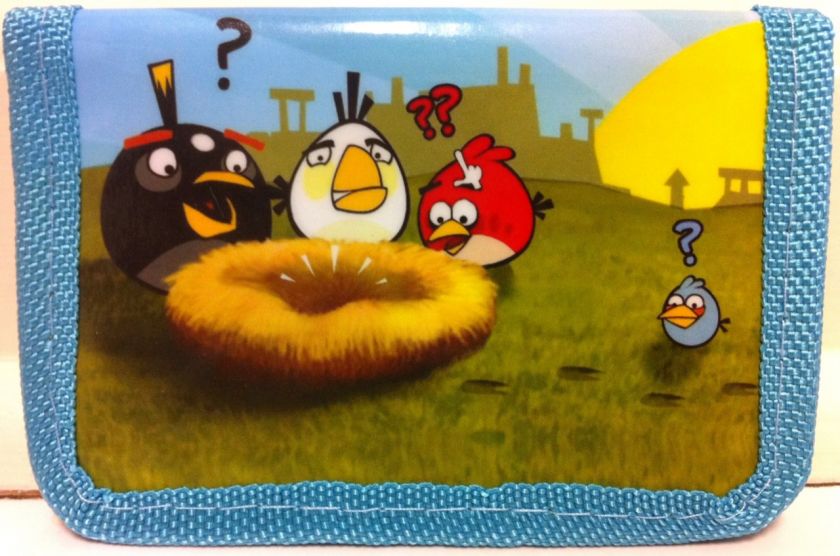 NEW Angry Birds Kids Tri fold Wallet Party Favors Red Blue Black LOW 