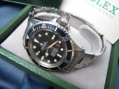 Original 1967 Rolex Submariner Stainless Black Dial Ref 5512 Boxes 