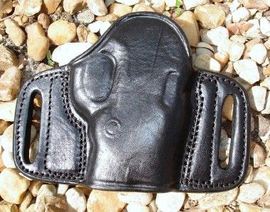 BLACK LEATHER BELT SLIDE HOLSTER FOR S&W BODYGUARD 380  