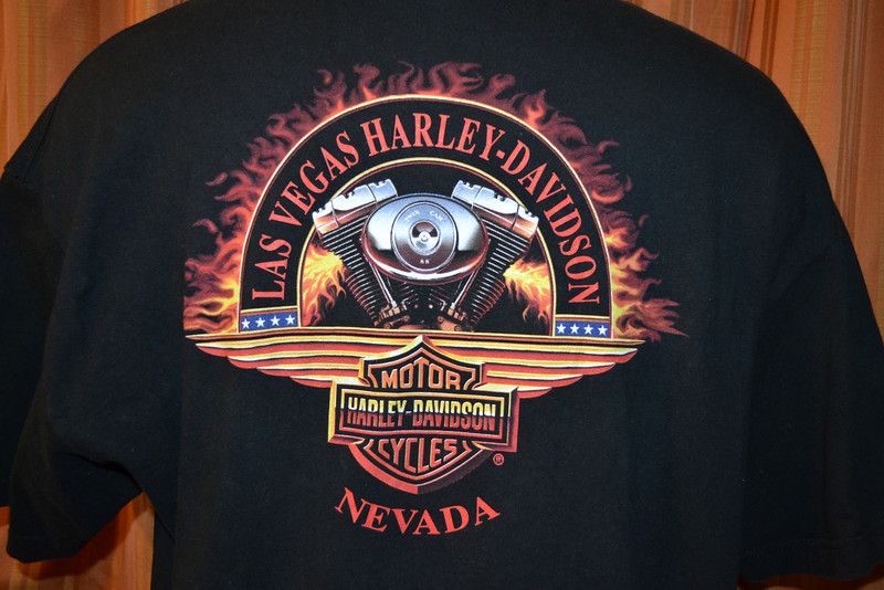 HARLEY DAVIDSON LV LAS VEGAS NEVADA HD MOTORCYCLE BLACK T SHIRT MENS 