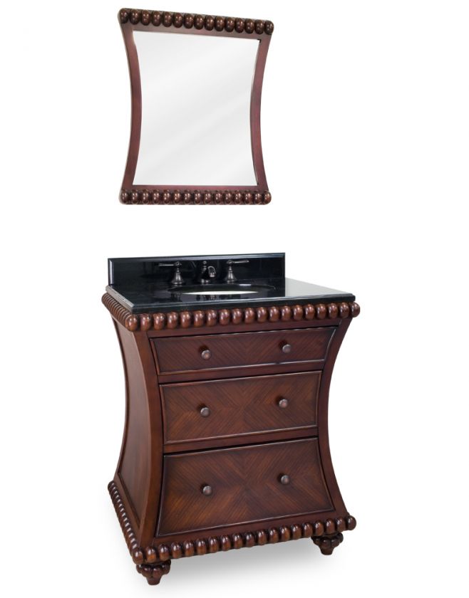   Beaded Bathroom Vanity with Preassebled Top and Bowl   VAN035