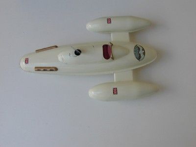 Vintage Sutcliffe Tin wind up Bluebird Speedboat, & decal+original key 