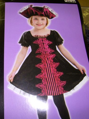 Deluxe Pirate Pretty Pink Girl Costume NIP 4 6  