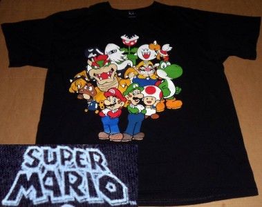 super MARIO bros SHIRT xl LUIGI wii NINTENDO toad YOSHI  