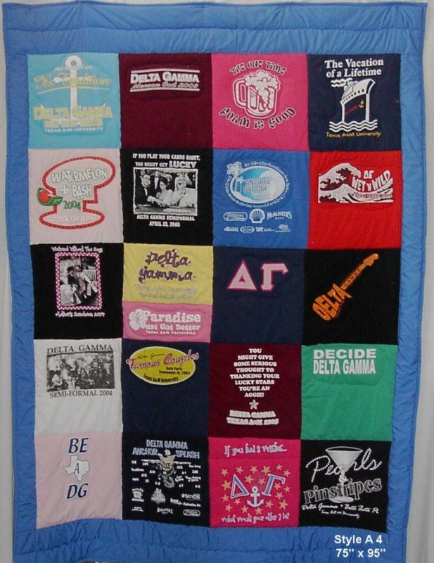 shirt quilt Graduation quilt Tee shirt quil Style A  