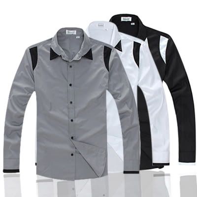 Mens Casual Slim Fit Dress Shirts 3 color 4 size C78  