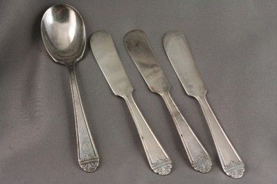 Lot Silverplate Cambridge Lorraine Sugar Spoon & Butter  