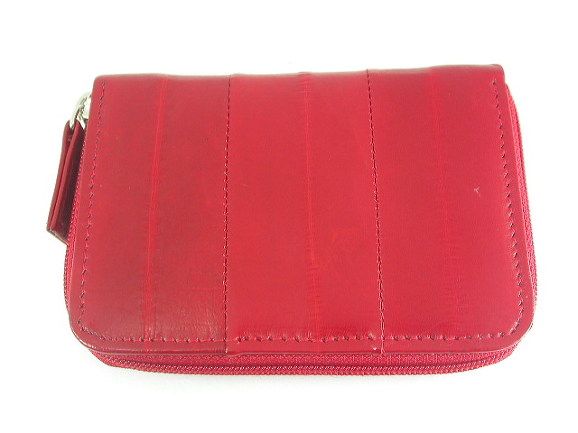 EEL SKIN ZIP AROUND COIN, CARD CASE HODER WALLET PURSE  