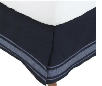 Nautica Seagrove Solid Navy Blue Cal King Bedskirt new  