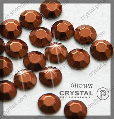 144 Brown ss6 Iron on Faceted Hot fix Rhinestud 2mm 6ss  