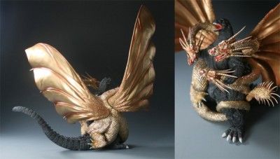 Godzilla vs King Ghidorah War Resin Model Pre painted Statue  