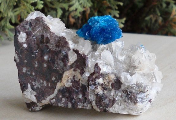 INCREDIBLE BLUE CAVANSITE CRYSTAL CLUSTER   FROM POONA, INDIA  