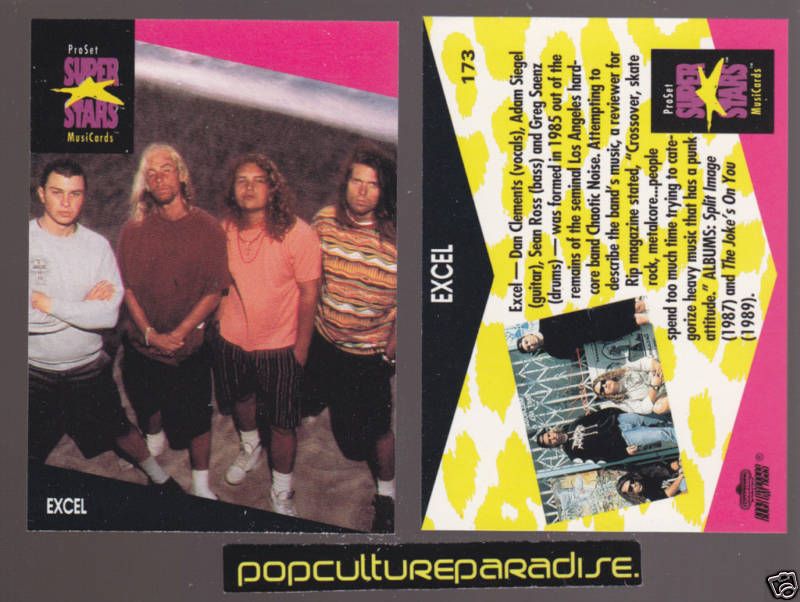 EXCEL Punk Metal 1991 Pro Set MUSIC SUPER STARS CARD  