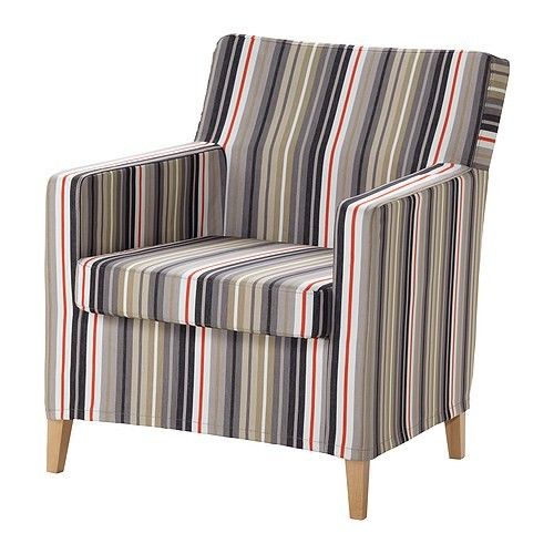 NEW IKEA KARLSTAD Armchair Chair Cover Slipcover   Dillne Gray / Beige 
