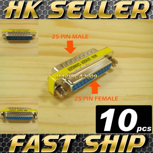 10x DB25 25Pin Male to Female Port Saver Gender Changer  