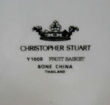 CHRISTOPHER STUART BONE CHINA FRUIT BASKET CAKE PLATE  