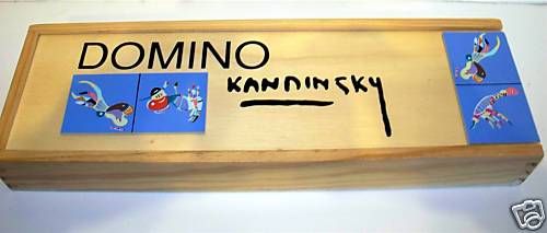 KANDINSKY DOMINO 28 TILES IN WOOD BOX  BLEU DE CIEL  