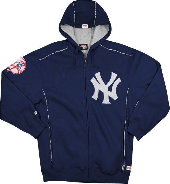 New York Yankees Navy Grand Slam Full Zip Sherpa Lined Thermal Hooded 