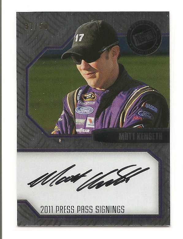 Matt Kenseth 2011 Press Pass Stealth Autograph 37/50 Signings  