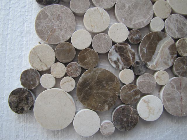 AMAZING MIXED MARBLE ROUND Mosaic Tile. Floor or wall  