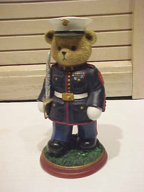 HAMILTON COLLECTION SEMPER FI MARINE BEAR DRESS BLUES  