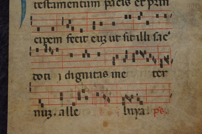 ANTIPHONAR 1 BLATT INITIALEN PERGAMENT MANUSKRIPT LOMBARDEI ITALIEN 