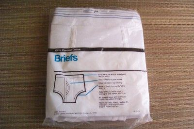   NOS NIP Mens  Cotton Briefs Size 34 Underwear 3 Pack SanforKnit