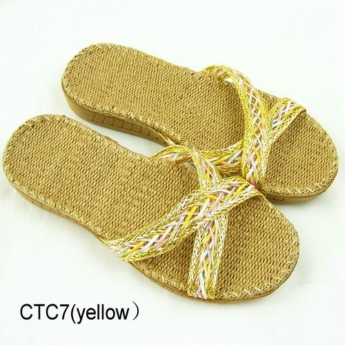 Flax Insole Womens Slippers Sandals Indoor Shoes CTC  