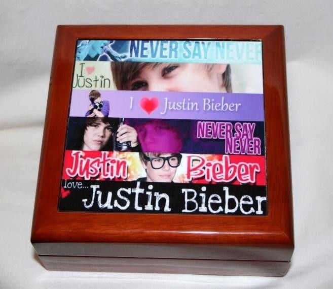 Personalized JUSTIN BIEBER Photo Jewelry Box GREAT GIFT  