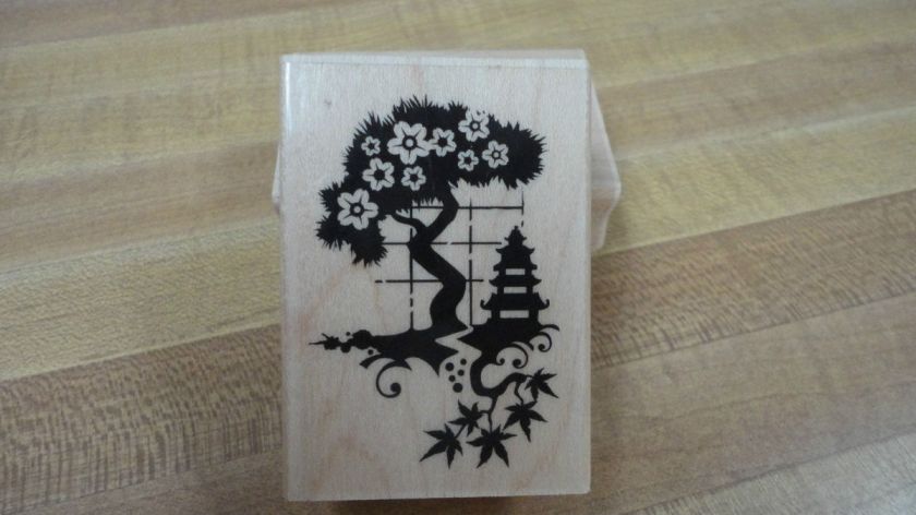 INKADINKADO ASIAN TREE SCENE RUBBER STAMP  