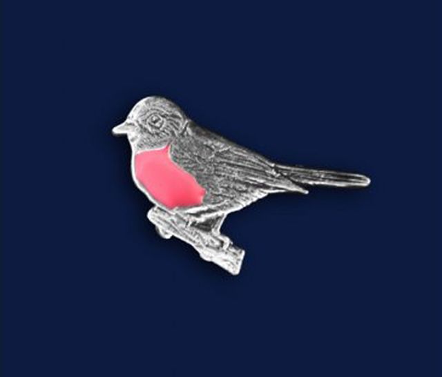 Rose Robin (Petroica Rosea) lapel Pin  