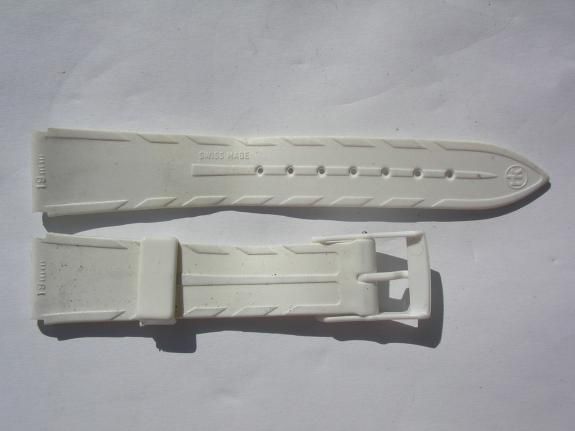 RK white plastic gents size watch strap 19 mm  