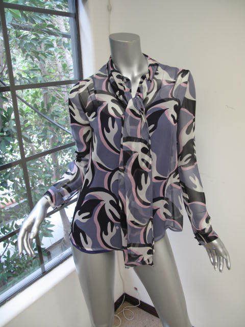 NWT Diane Von Furstenberg Multi Color Orchid Pink Wave Sheer Edde 