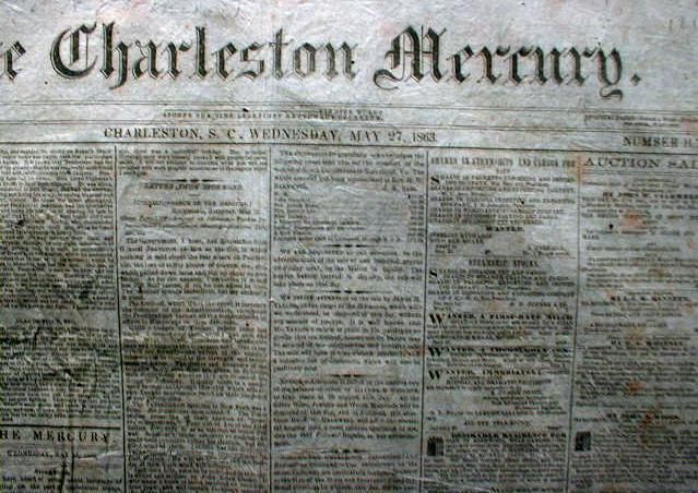 1863 Confederate Civil War newspaper BATTLE of JACKSON Mississippi 