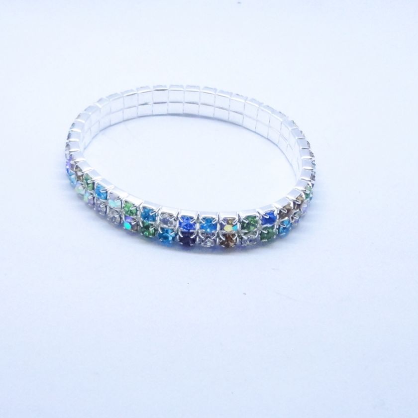   Rhinestone Wedding Party Stretch Bangle Bracelet Bling Jewelry  