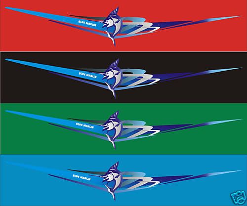 Blue Marlin boat stickers fishing decals graphics  