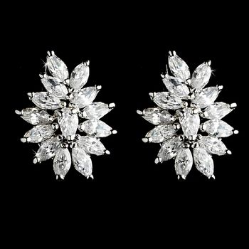 Vintage Inspired Rhinestone CZ Stud Bridal Earring  