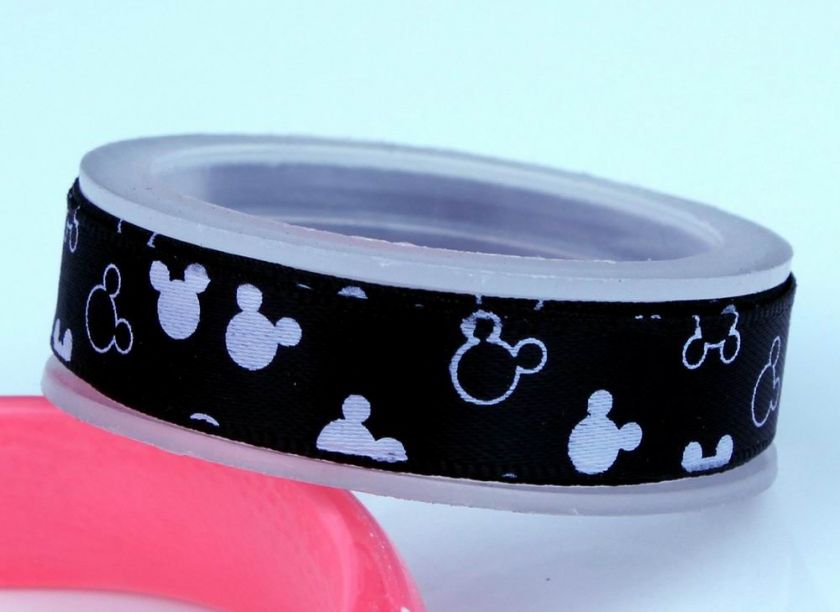 5Y 3/8INCH U PICK 8COLOR Polyester satin RIBBON MINNIE MOUSE 