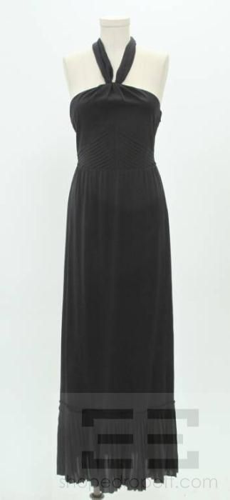 Tory Burch Navy Blue Long Eloriane Halter Dress Size 2 NEW  