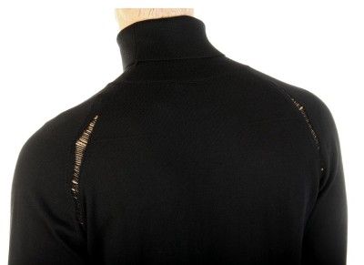 NEW DIOR HOMME LUXURY BLACK WOOL DISTRESSED SEAMS TURTLENECK SWEATER 