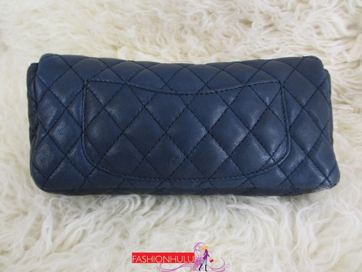   CHANEL East West Lambskin Leather Quilted Flap Bag Handbag  