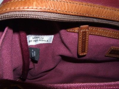 LEVENGER BURGUNDY & BROWN LEATHER LARGE TOTE SATCHEL BAG  