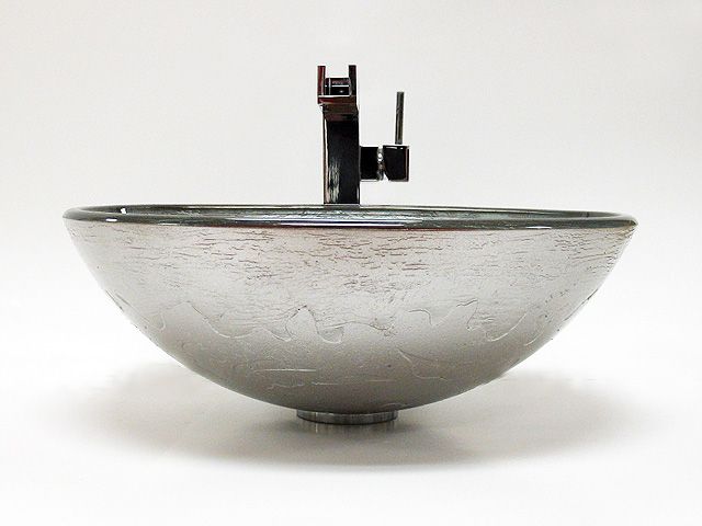 Hand Painted Tempered Glass Bathroom Designer Vessel Sink Basin Bowl 